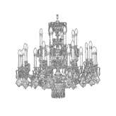 Brass chandelier with crystals Arapahoe