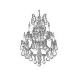 Brass and crystal chandelier Arapahoe