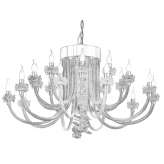 LED chandelier made of Murano glass Luroy