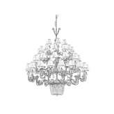Brass LED chandelier with crystals Bruck