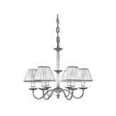 Brass and fabric LED chandelier Sollana