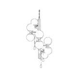 Vertical wrought iron chandelier Totness