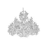 Wrought iron and porcelain chandelier Lazarevo