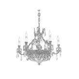 Brass LED chandelier with crystals Ksawerow