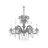 Brass LED chandelier with crystals Pleasov