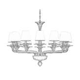 Murano glass chandelier Flueelen