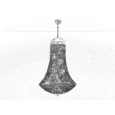 Steel LED hanging lamp with crystals Crezancy