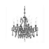 Chandelier in the color of old silver with rock crystals Nojorid