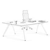 L-shaped desk with cable management Brassall