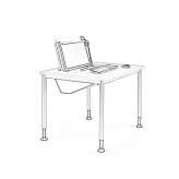 Height adjustable office desk with cable management system Toflea