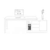 Rectangular desk with shelves Hansk