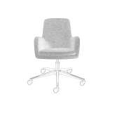 Swivel office chair in fabric, with 5-star base and armrests Torrens