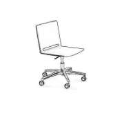 Polypropylene office chair on wheels with a 5-star base Amaroo