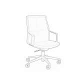 Swivel leather office chair with armrests Pontacq