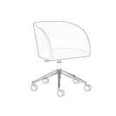 Height-adjustable fabric office chair with wheels and armrests Radstadt