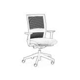 Height adjustable fabric office chair with armrests Jaroslaw