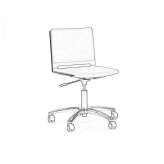Height-adjustable fabric office chair on wheels Sveg