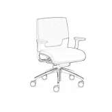 Leather office chair with height adjustment and armrests Cobb