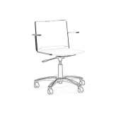 Plastic office chair with armrests and a 5-star base Sveg