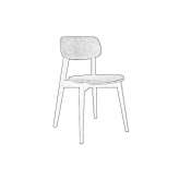 Upholstered wooden chair with open backrest Heyburn
