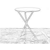 Folding round metal table Calne