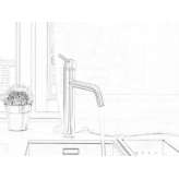 Countertop kitchen faucet with a single stainless steel handle Galegos