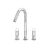 Countertop kitchen faucet made of stainless steel with single rosettes Plumelec