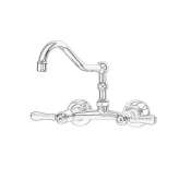 Two-hole wall-mounted kitchen faucet Oulins