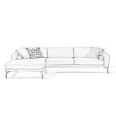 Fabric sectional sofa with backrest and tiled mechanism Floirac