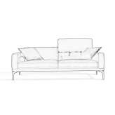 Leather sectional sofa with backrest and tiled mechanism Floirac