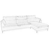 4-seater fabric sofa with a removable cover and a chaise longue Areado