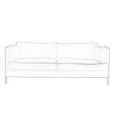 Leather 3-seater sofa with removable cover Gornau