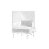 Fabric armchair with high backrest Netro