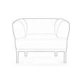 Velvet armchair with armrests Tensta