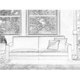 3-seater velvet sofa Baulon