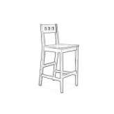 High stool with footrest Ville