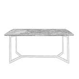 Rectangular dining table with a marble top and metal frame Lyozna