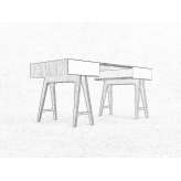 Rectangular desk made of wooden veneer with drawers Monteils