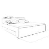 Wooden double bed with headboard for storage Machen