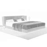 Fabric bed with upholstered headboard Kurbnesh