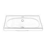 Single oval washbasin made of stainless steel Ashill