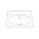 Single oval washbasin made of stainless steel Poquoson