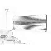 Horizontal, steel, decorative wall radiator Robledo