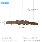 Lampa wisząca Erice wood 125 cm