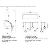 Metalowa lampa wisząca LED w nowoczesnym stylu Valeggio