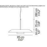 Lampa wisząca z metalu i szkła Wewoka