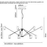 Aluminum LED chandelier with dimming function Poellau