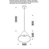 Metal LED hanging lamp Mori