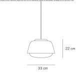 Pendant lamp made of glass and steel Verendin