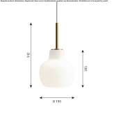 Pendant lamp made of opal glass Alca